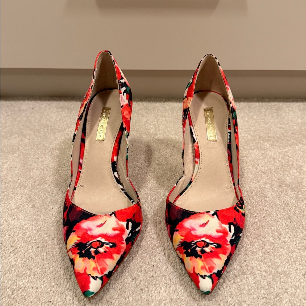 Louise et Cie Red Floral Heels